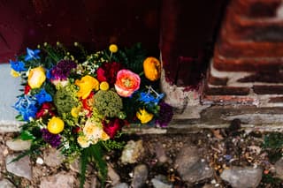 Image 0 of the wedding flowers for Beth & Kieran's wedding at Stock Farm